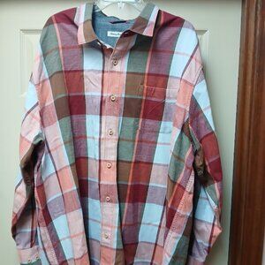 Tommy Bahama Men's 2XL Plaid Shirt Cotton/Tencel Lyocell Blend